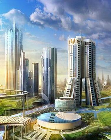 持続可能な大規模な超高層ビルがこの未来都市のスカイラインを特徴づけるでしょう。 ネオム・シティ・ネオム・サウジアラビア