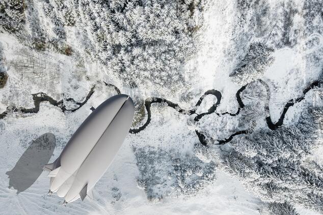 旅行豪華な飛行船北極点北極圏リモート北極点オーシャンスカイ。