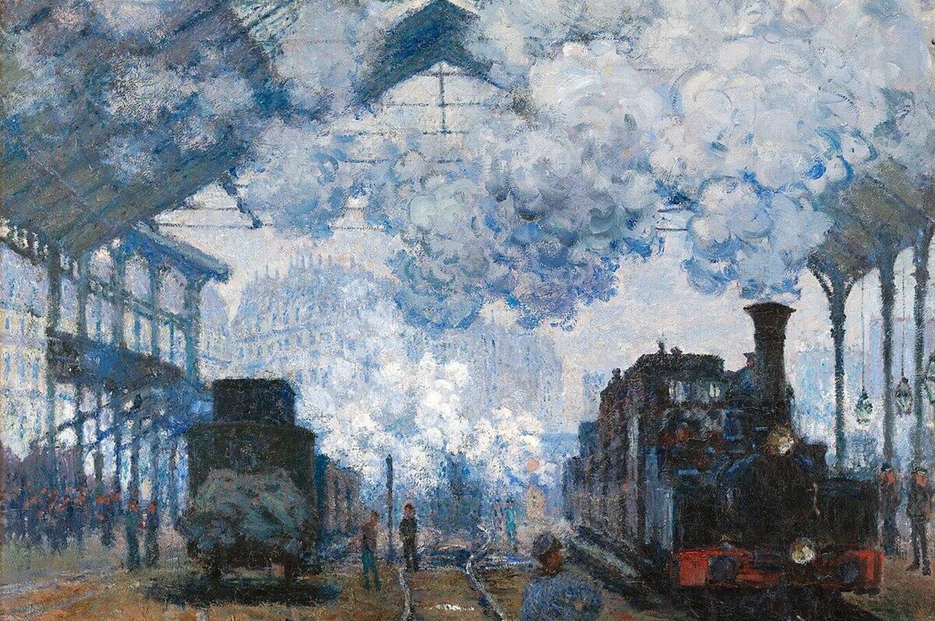 サン・ラザール駅、列車の到着。クロード・モネ、1877年 サン・ラザール駅、列車の到着。クロード・モネ、1877年